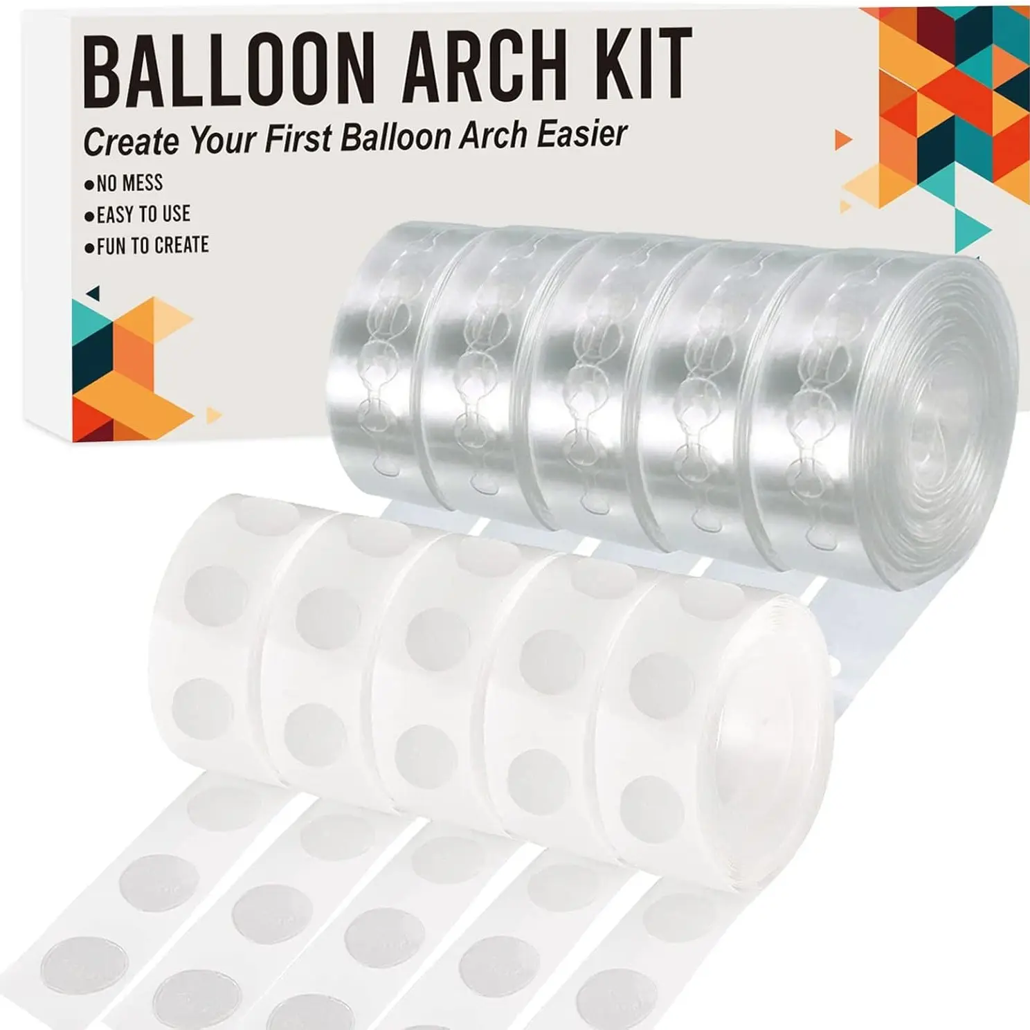 Balloon Arch Kit, 86.6 Feet (25 Meters) Easy DIY Party Balloon Garland Strip, 500 Pieces Glue Dots Tape for Balloon Arch Decoration