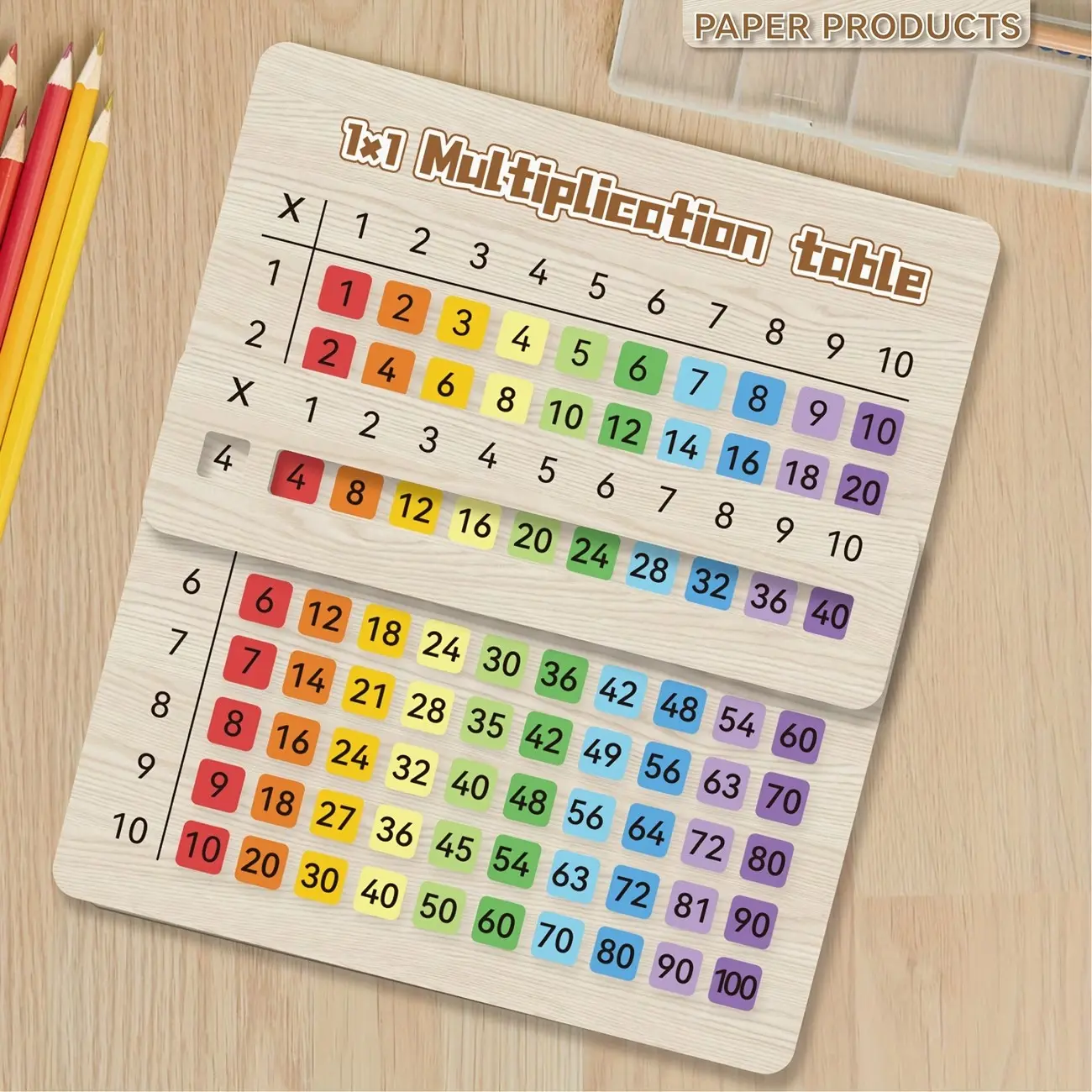 Wooden Math Multiplication Table 10x10, Number Hundred Board, Early Education Tool, Classroom & Home Learning, Teacher Teaching Aid