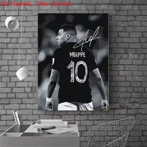 1 piece/set frameless canvas painting print poster, Classic Football player art，Mbappe poster， a perfect gift for football loves, ideal gift for bedroom, living room, dorm hallway, kitchen, mural, wall decoration, room decor
