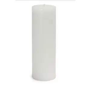 212 MAIN Handpoured Unscented White Pillar Candles - 3x9 in, 12-Piece Bulk Case (CPZ-093-12) with Decor Box, Wax, Smokeless, Dripless, 110-Hour Long Burn for Camping, Hiking, Decoration