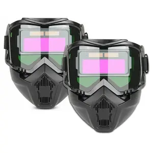 Auto-darkening welding helmet with adjustable shade, heavy-duty construction, lightweight design—perfect for welders and metal workers