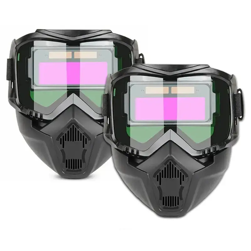 Auto-darkening welding helmet with adjustable shade, heavy-duty construction, lightweight design—perfect for welders and metal workers