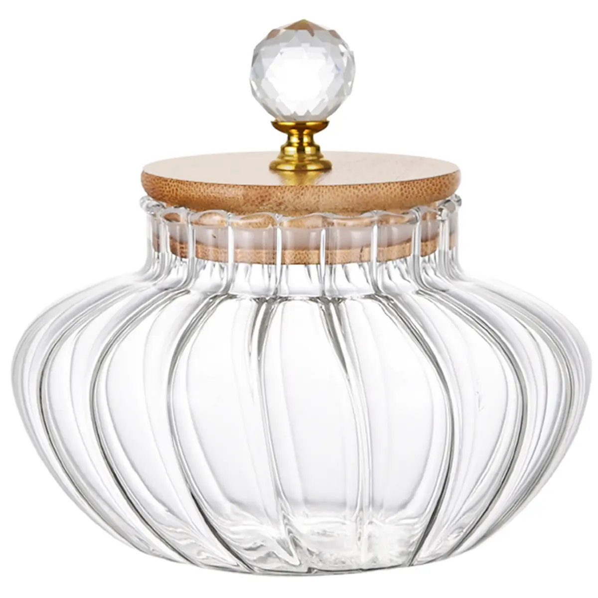 25 OZ Glass Cookie Jars with Lids Decorative Coffee Candy Canisters Halloween Pumpkin Shaped Food Storage Jar with Bamboo Lids Kitchen Jars for Nuts Spice Beans Tea Snack