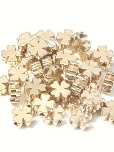 100 Lucky Four-Leaf Clover Beads, Shiny Surface, Perfect for DIY Necklace, Bracelet, Earrings, and Decorative Hanging Ornaments