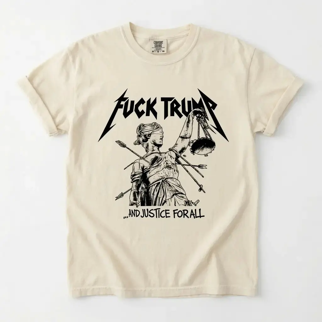 Vintage Rock Graphic Tee Comfort Colors Protest Shirt Unisex Justice For All Cotton Top
