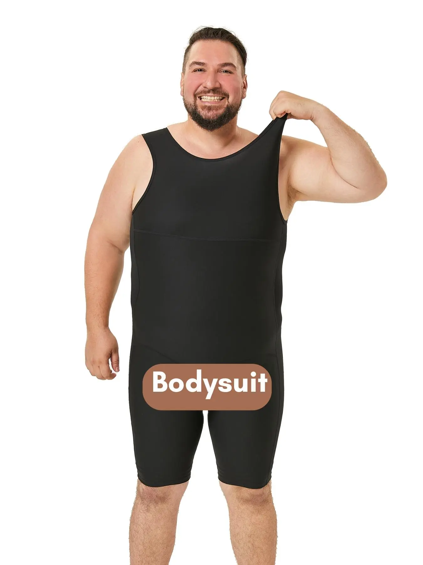 Men's Cut Out Scoop Neck Tank Romper, Tummy Control Seamless Shaper, Stretchy Shapewear, Men's Shapewear Bodysuit for All Seasons, Shapewear Body Suits, Bodysuit Clothes