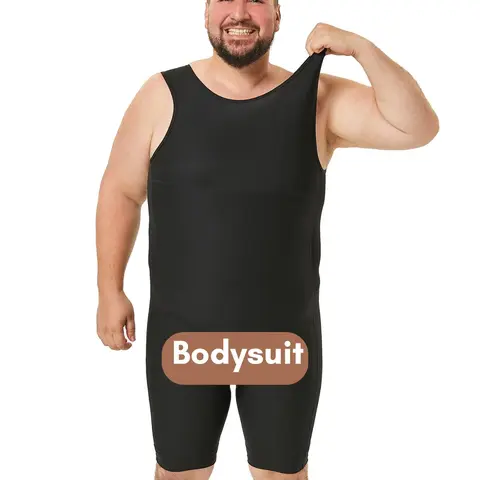 Men's Cut Out Scoop Neck Tank Romper, Tummy Control Seamless Shaper, Stretchy Shapewear, Shapewear Garment, Men's Shapewear Bodysuit for All Seasons, Shapewear Body Suits