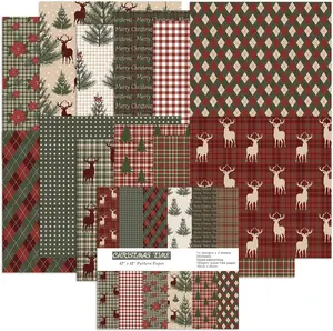 Christmas Scrapbook Paper Pad 1212, Christmas  Patterned Papers ,24 Sheets Double-Sided Merry Christmas Scrapbooking CardStock Paper Pad for Holiday Cardmaking DIY Origami Papers.
