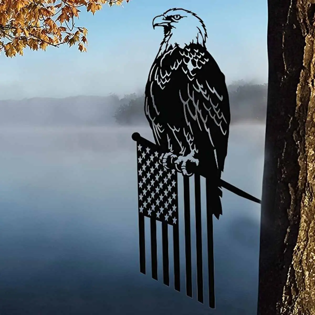 Eagle with American Flag Design Hanging Decor, Outdoor Garden Decor, Garden Decor, Home Decor, Outdoor Decor, Garden Supplies, Garden Accessories