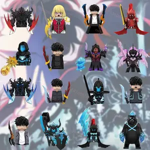 NEW 6/8/16pcs Solo Leveling Sung Jin Woo Building Blocks Set Anime Beru Igris Bellion Action Figure Bricks Decor Doll Toy Gift