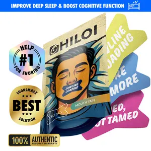 Hiloi Mouth Tape for Better Sleep, Breathing & Snoring Relief – Natural Sleep Aid, Improves Nasal Breathing, Comfortable & Secure, Hypoallergenic, Prevents Dry Mouth, Reduces Snoring, Sleep Support for Men & Women, Promotes Healthier Rest & Relaxation