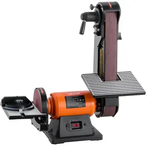 VEVOR 6 Disc Sander 2x 42 Belt Sander, 420W Professional Bench Belt Disc Sanders Combo with Multiple Angle Adjustments for DIY Woodworking, Furniture Refinishing, Knife Sharpening