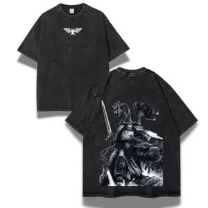 "The Daemonhunters" Grey Knights - Warhammer 40K Vintage Washed Tee Heavyweight Cotton | Grimdark Sci-Fi Aesthetic | Relaxed Oversized Fit | Unisex Streetwear | Perfect for Warhammer Fans