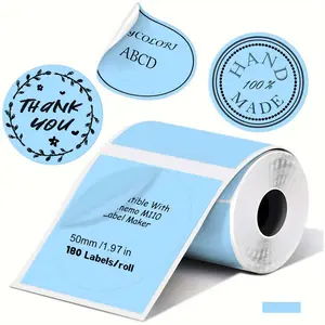 2 Inch Round Thermal Sticker Labels(50mm)- 150 Sheets/Roll, Self-Adhesive Direct Thermal label Paper For P50/M110/M220/D100/D200/X4 Printers, Circle Stickers For Reatil Thank You Tags, Food Jars & Gift Packaging