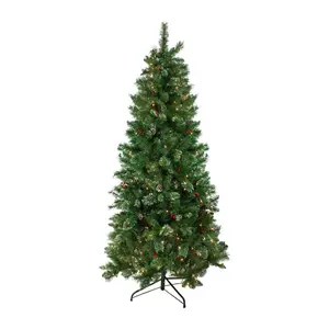 Northligt 6.5' Pine & Iridescent Glitter Tree Clear Lights