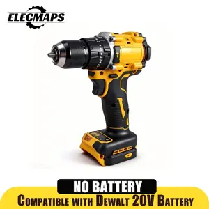 ELECMAPS 20V Cordless Brushless Hammer Drill, 2 Speed Settings, Compact, Practical for Home, Construction Site, Construction Industry