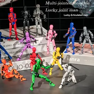 6pcs Action Doll, 3D Trend Toy Model, Multi-Joint Movable, DIY Assembled Digital Man Figure, Desktop Decoration Ornaments, Comes with a Variety of Weapons, Christmas/Halloween Gift Sets