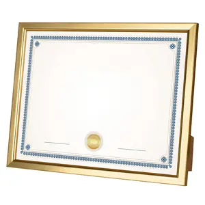 8.5x11 Picture Frames, Gold Photo Frames for Wall or Tabletop Display, Simple Design Glossy Finish Frame Perfect for Home Decoration, Office, Certificate Frame, Degree Frame