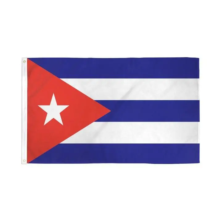 Cuba Flag 3x5ft Poly with Header Tape and 2 Metal Grommets Dye Sublimated Bold Colors Double Stitched Edges