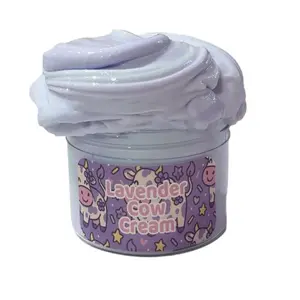 8oz Thick Lavender Scented Cow Cream Slime - Soft Squishy Sensory Play Toy, Calming Fidget for 6-8 Years Children’s Development & Stress Relief