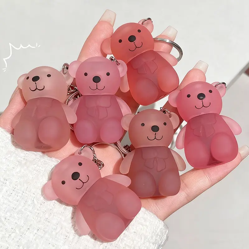 6-Pack Cute Bear Velvet Lip Mud, Pink Long Lasting Matte Lip Gloss, Brightening, Adorable, Moisturizing, Hydrating, for Lip Care, Lip Products Makeup