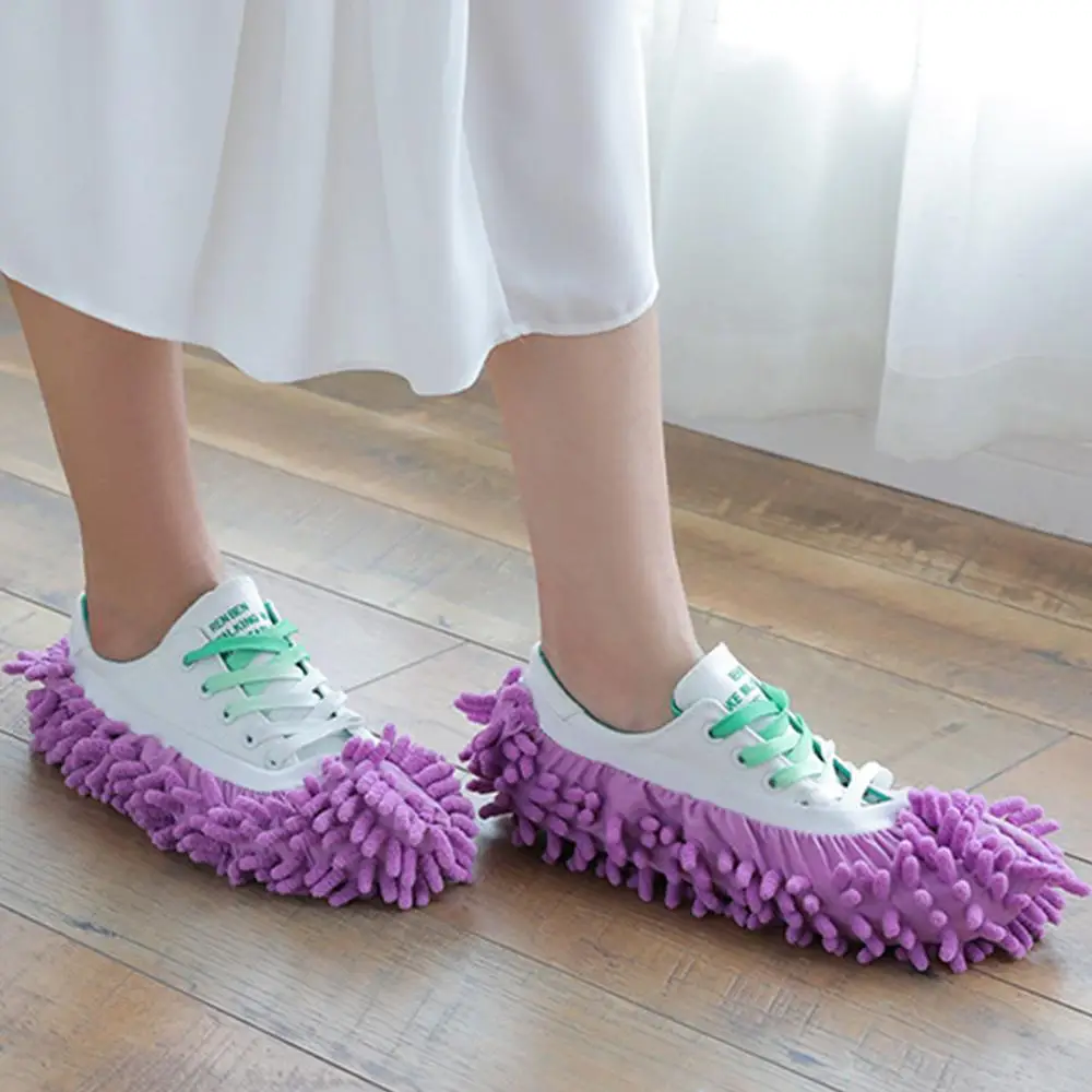 Mop Slippers, 2 Counts Floor Cleaning Slippers, Detachable Washable Mopping Slippers Cover, Household Floor Cleaning Pastel Shoe Cover, Home Interior