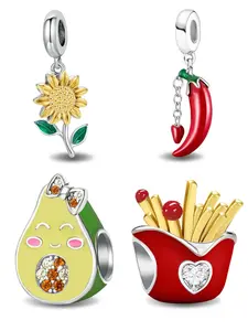 Cute Food Themed Charms, Fashionable DIY Jewelry Accessories for Women & Girls, Trendy All-match & Exquisite DIY Jewelry for Birthday Gift
