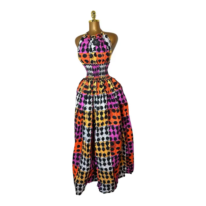 Bola Ankara bare back dress floor length and mini dress  Summer Casual Womenswear
