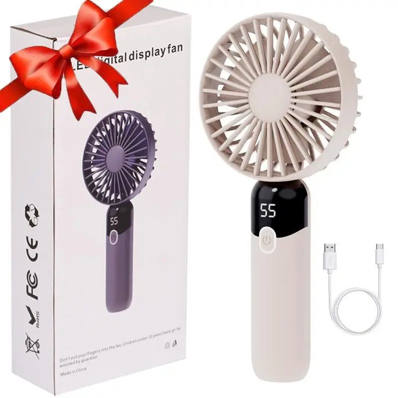 Multipurpose Handheld Fan, Portable Rechargeable Fan with Digital Display, Universal Household Fan for Indoor Outdoor Use