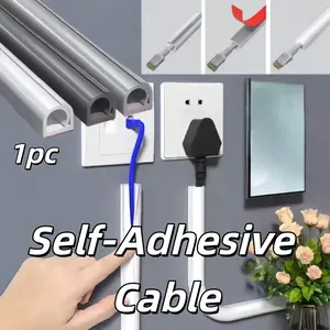 5-Meter Floor Wire Conduit, Self-Adhesive Wire Concealer, Floor Cable Management, Power Cord Protector for Offices, Suitable for TV Wires, Easy Installation for Home Office Cable Management