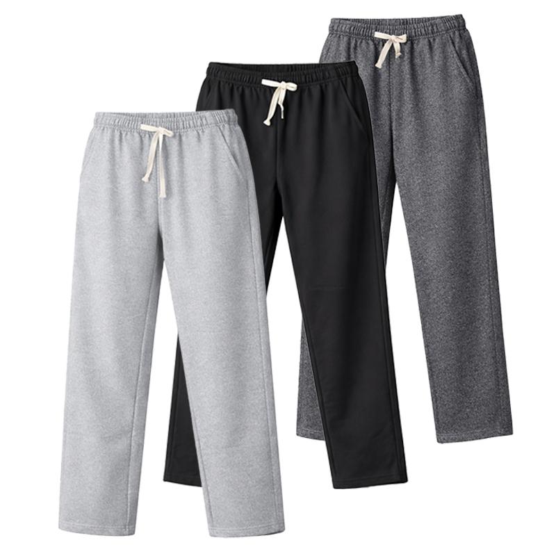 Classic unisex jogger pants three-piece set — regular fit suitable for all seasons; ideal for business casual, parties/vacations, and home leisure; solid-color straight-leg athletic joggers.