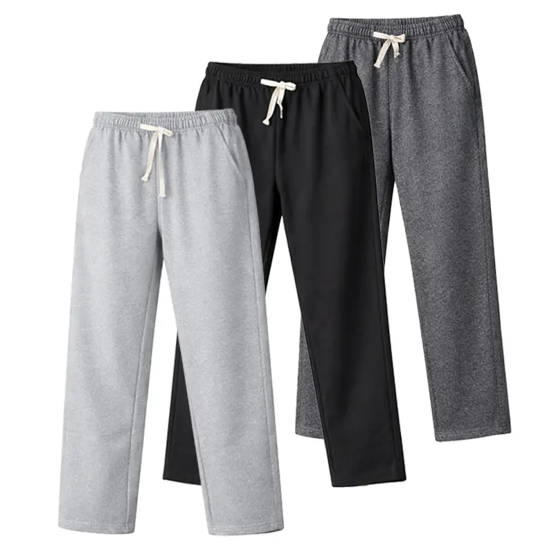 Classic unisex jogger pants three-piece set — regular fit suitable for all seasons; ideal for business casual, parties/vacations, and home leisure; solid-color straight-leg athletic joggers.