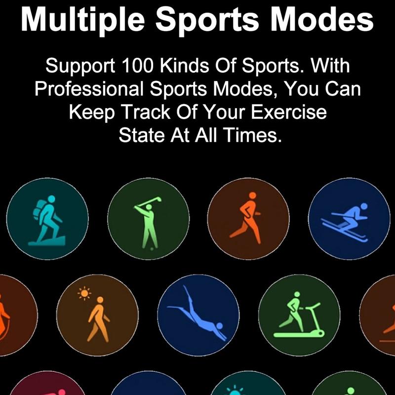 Smart Watch with 2.01 inch HD Full Touch Screen, Bluetooth, Message Notifications, Call reminders, Magnetic Charging, Blood Oxygen (SpO2) & Heart Rate Monitor, Multiple Sports Modes, for Men and Women, Waterproof Smart Watch, Perfect Christmas Gift