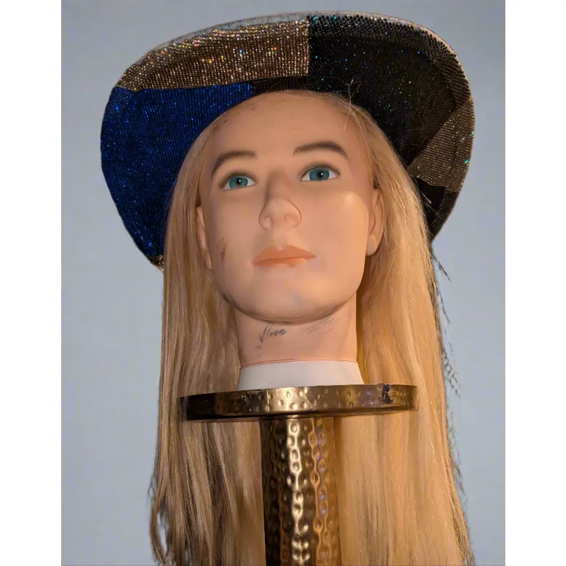 Custom Denim Print Rhinestone Western Cowboy Hat 3(Ready to Ship)