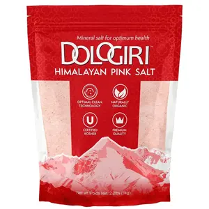Dologiri Himalayan Pink Salt – Fine Grain, Hand-Mined – 5lb Bag Premium Pink Himalayan Salt 2.2LB Pure Hand-Mined Mineral Salt, Fine Grain for Cooking & Seasoning