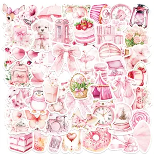50pcs Pink Series Mix and Match Series Stickers, Suitable for Faith Based Designs Such As Scrapbooks, Diaries, Laptops, Water Bottles, Cars, Etc., with Positive Messages As Gifts, Decoration