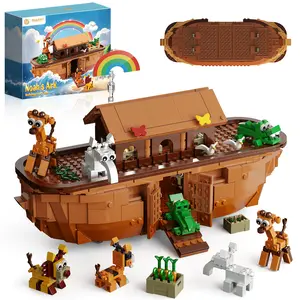 TENHORSES Noah's Ark Building Blocks Set 845 PCS Deluxe Bible Story Model Kit for Adults Boys Girls Interactive Religious Construction Toy Ideal Christian Gift for Birthday Baptism Easter