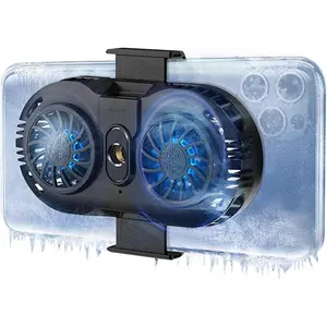 Phone Cooler, Cellphone Radiator with Dual Semi-Conductor Cooling Chip, Mobile Phones with a Width of 6 to 8 cm for  Live Streaming, Outdoor Vlog, Mobile Gaming.