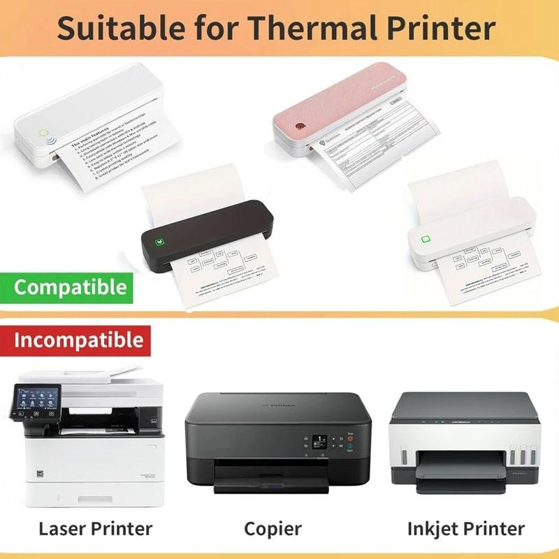 200 Sheets A4 Thermal Paper, Suitable for Portable Printers, Continuous Foldable Thermal Paper, High-Quality Files (8.27x11.69 Inches)