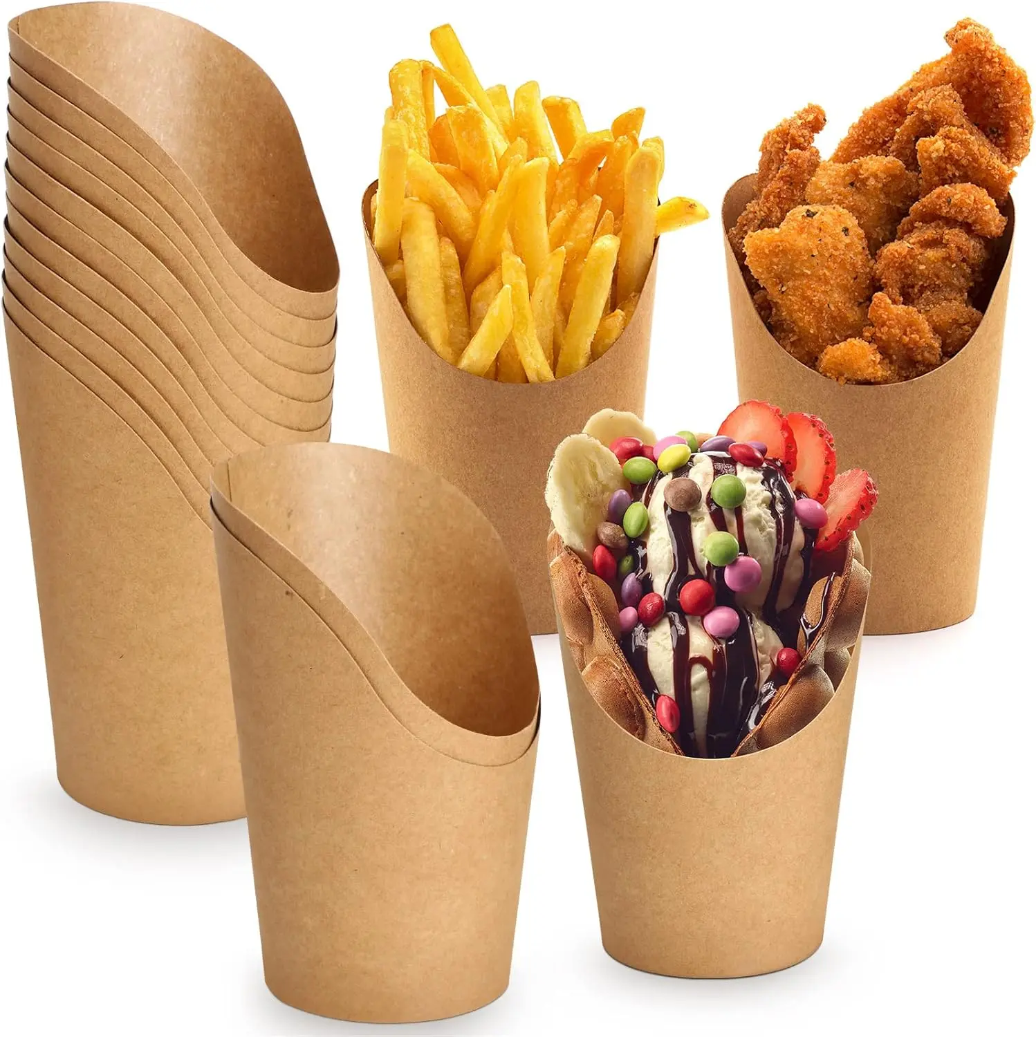 150 Packs 14 oz French Fry Cups Holder Charcuterie Cups Disposable Snack Cups Take-out Party Baking Supplies Popcorn Boxes Paper Cones for Wedding Birthday Party Shower