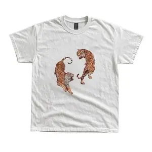Yin Yang Tiger Y2K Baby Tee, Retro 2000s Aesthetic Graphic Unisex Shirt