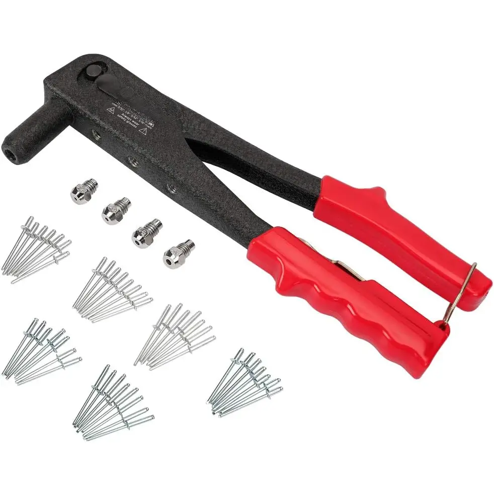Heavy Duty Riveter Kit, Professional Pop Rivet  with Assorted 120 Rivets
