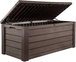 150-Gallon Extra-Large Resin Deck Box | Heavy-Duty Outdoor Storage Organizer for Cushions, Tools, and Pool Toys – Espresso Brown
