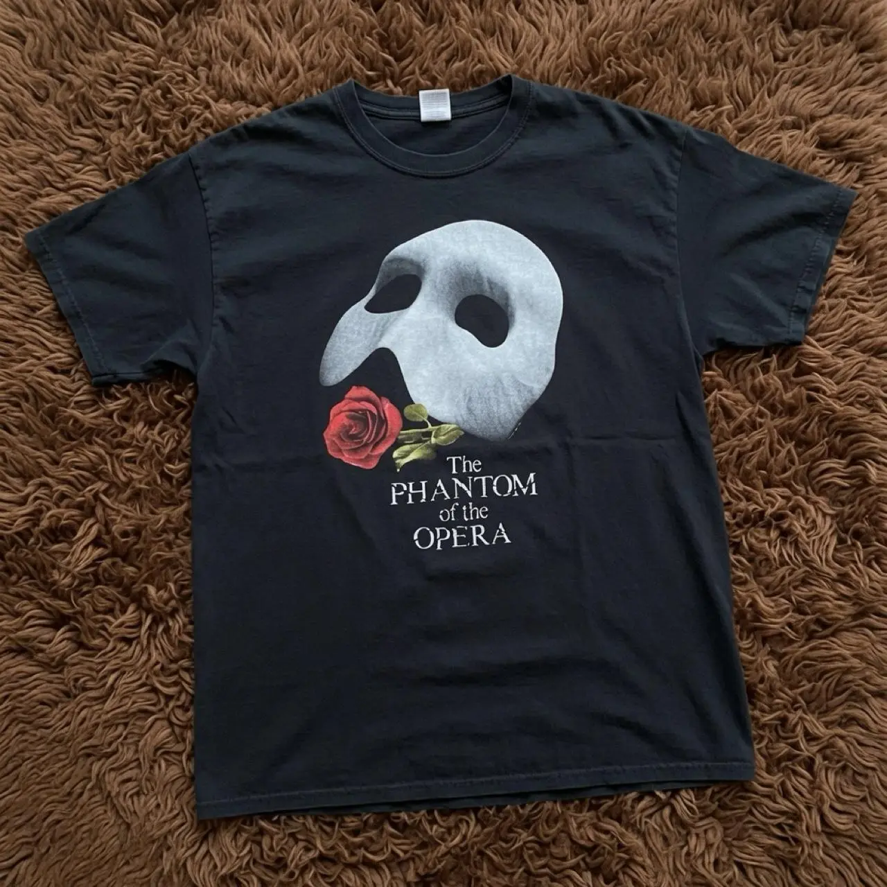 The Phantom of the Opera Vintage T-Shirt, Broadway Musical Graphic Tee, Gothic Rose Mask Shirt, Theatre Lover Gift, Unisex Retro Tee