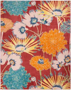 Nourison Home Allur ALR06 Red Multicolor Contemporary Power-loomed Rug