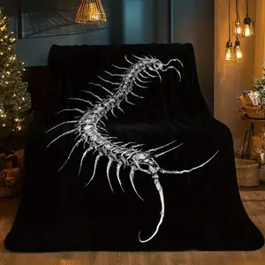 A Single Centipede Design on a Dark Backdrop, This Portable Blanket Is Lightweight And Perfect for Use on Sofas, During Travel, Camping, in The Living Room, Office, Or on Chairs And Beds