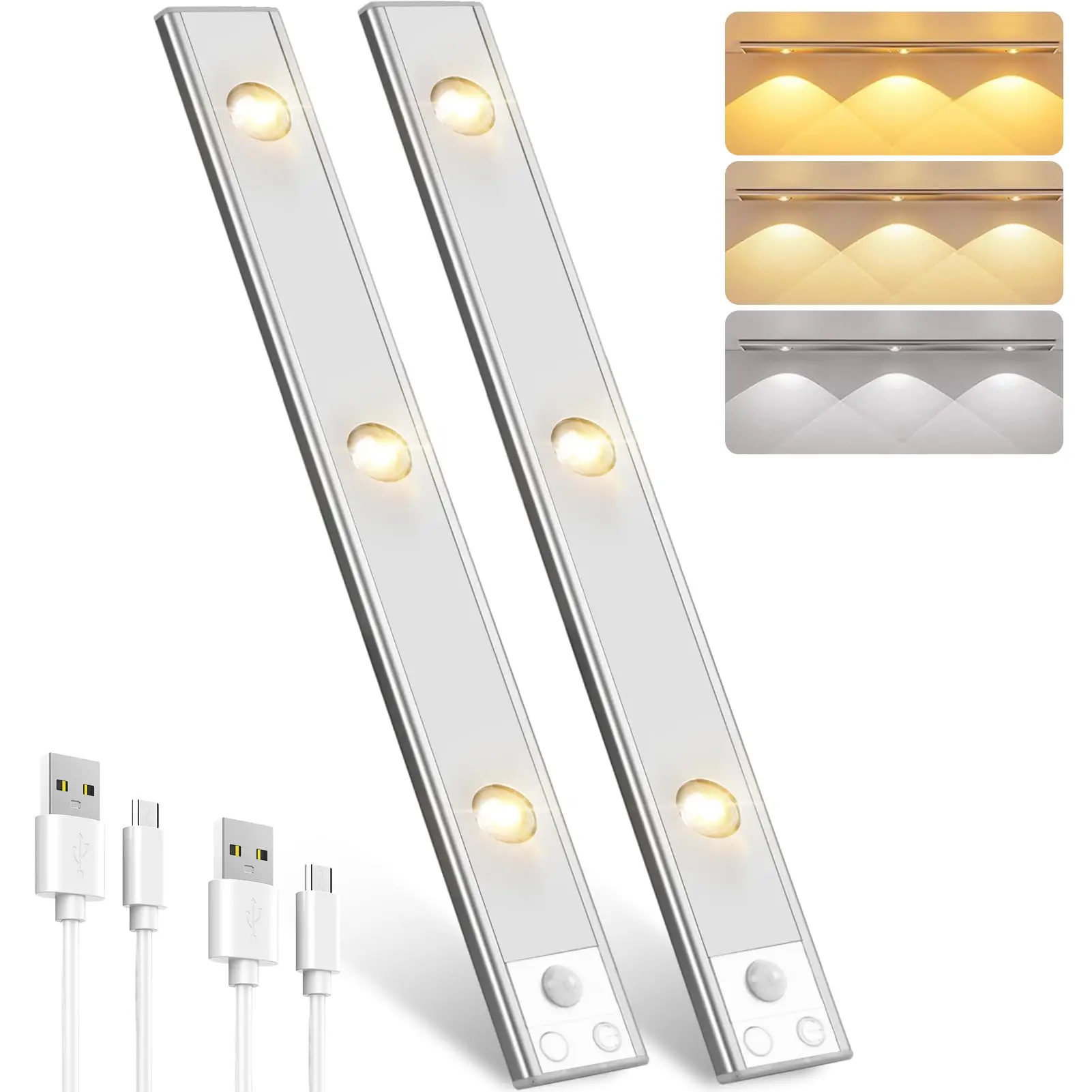 Rechargeable Motion Sensor Ceiling Light - Smart Lamp, Adjustable LED Wall Lamp, 3 Color Temps, 10-100% Dimming, Magnetic Snap-On Installation, Adjustable Lighting Accessories for Kitchen, Bedroom, Hallway,back to school,Vanlentine's Day Gifts