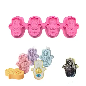 Hand-Shaped Handmade Silicone Mold for DIY Candle Making, 1/3pcs 4-Hole Hand Shape Moulds for Soap & Wax Crafts, Perfect for Homemade Beauty Products, Wax Melt
