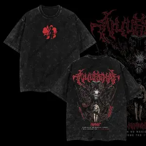 Limited Edition Asta Demon - Black Clover Anime Double Printed Oversize Lightweight Acid Washed Tee, Gift For Anime Lover, Anime Merch