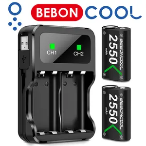 BEBONCOOL  2x2550mAh Rechargeable Battery Pack for Xbox One/Xbox One X/S/Xbox Elite Controller Battery Charger for Xbox Gamepads